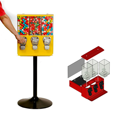 Economy Triple Candy and Gumball Vending Machine CVE-D108 